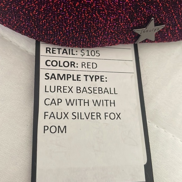 NWT FUSHIA LUREX BASEBALL CAP - Picture 8 of 8
